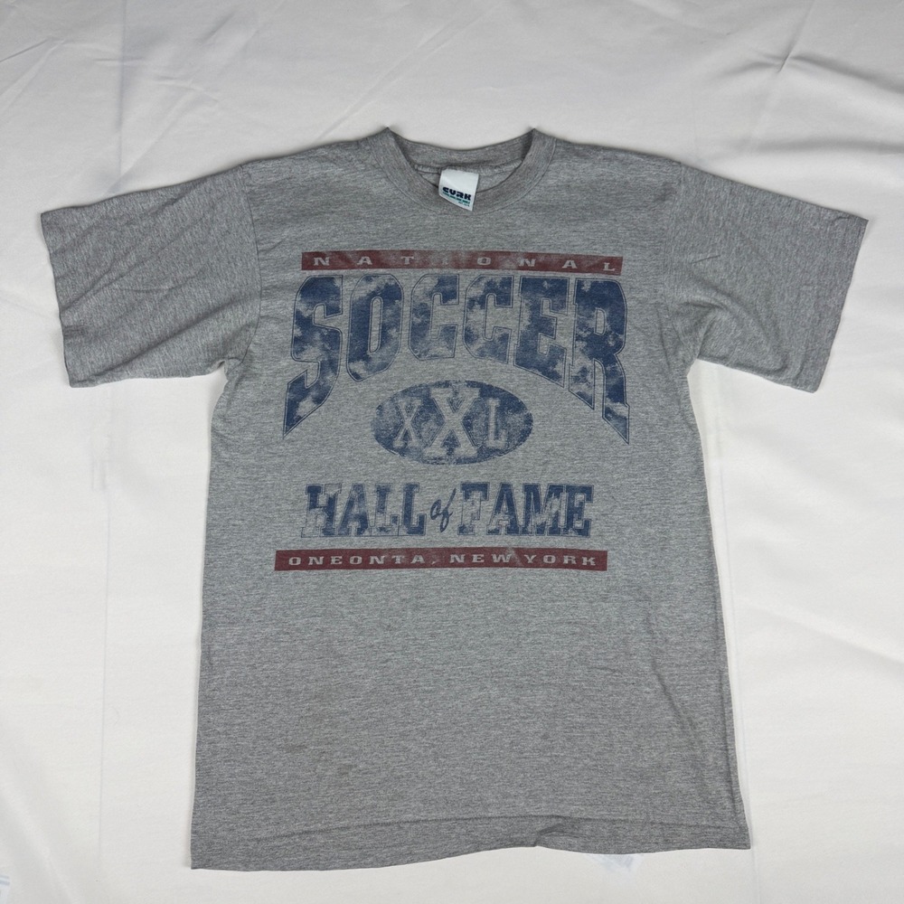 Vintage National‎ Soccer Hall of Fame Oneonta NY T-Shirt Gray GURK Sport Mens M
